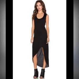 Haute Hippie dress - black sleeveless scoop neck extreme high low maxi